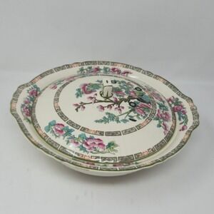 Vintage Myott Staffordshire Indian Tree Round Covered Vegetable Dish Tureen 10"